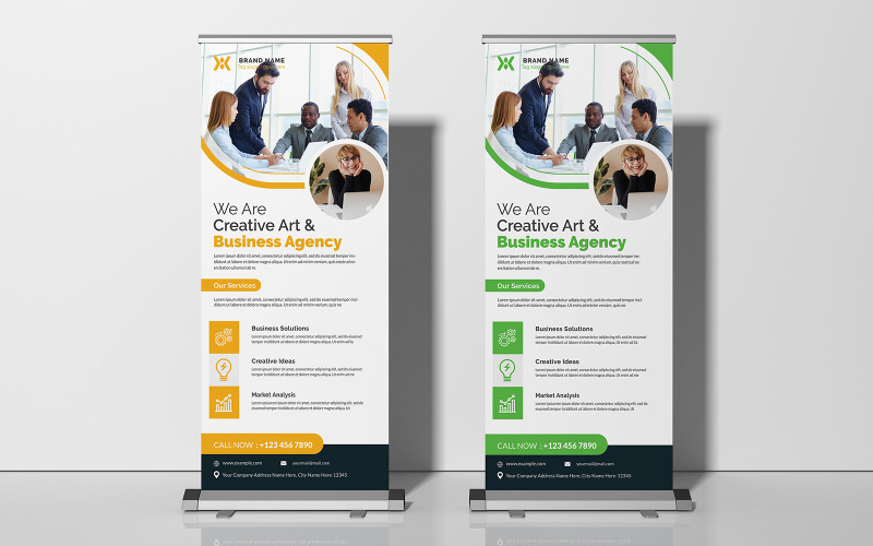 Roll Up Banner | Signage Standee X Banner Template Corporate Identity