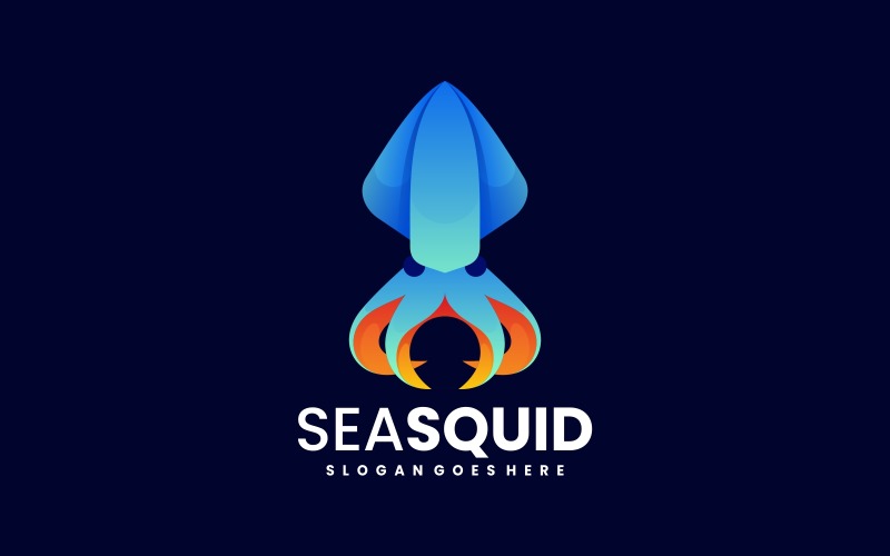Sea Squid Gradient Logo Style Logo Template