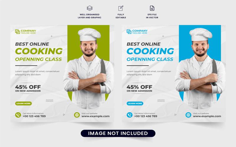 Special cooking class poster vector Social Media