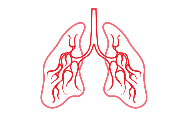 Human Lung Vector Image Template Vol 11 Logo Template