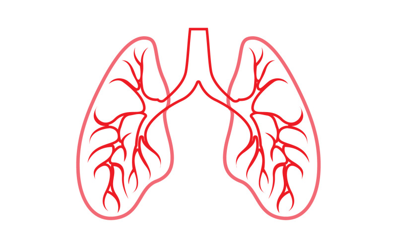 Human Lung Vector Image Template Vol 12 Logo Template