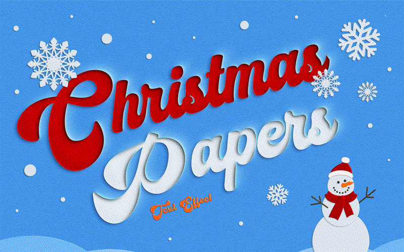 Christmas Paper Cutout Effect Illustration