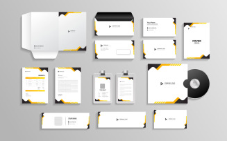 Corporate branding identity with office stationery items and objects Mockup