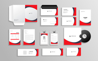 Corporate branding identity with office stationery items