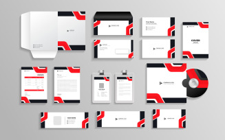 Corporate branding identity with office stationery set