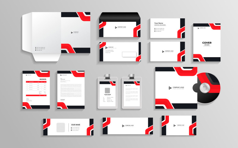 Corporate branding identity with office stationery set Illustration