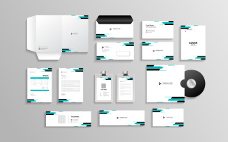 Corporate branding identity with office stationery