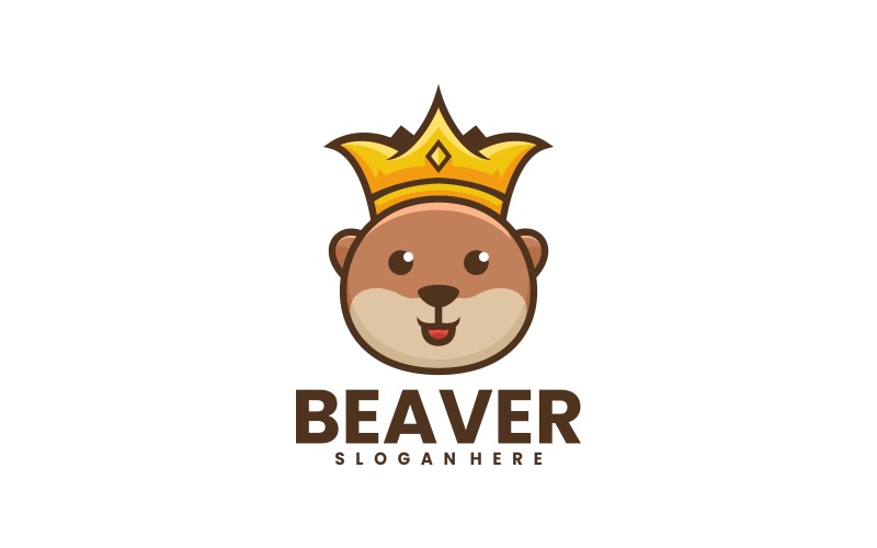 Beaver Cartoon Logo Design Logo Template