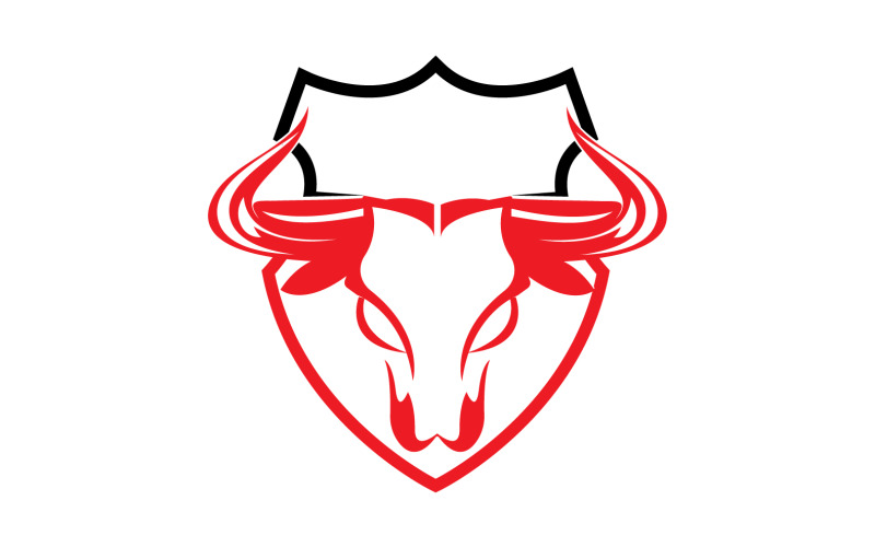 Creative Angry Shield Bull Head Logo Design Symbol 11 Logo Template