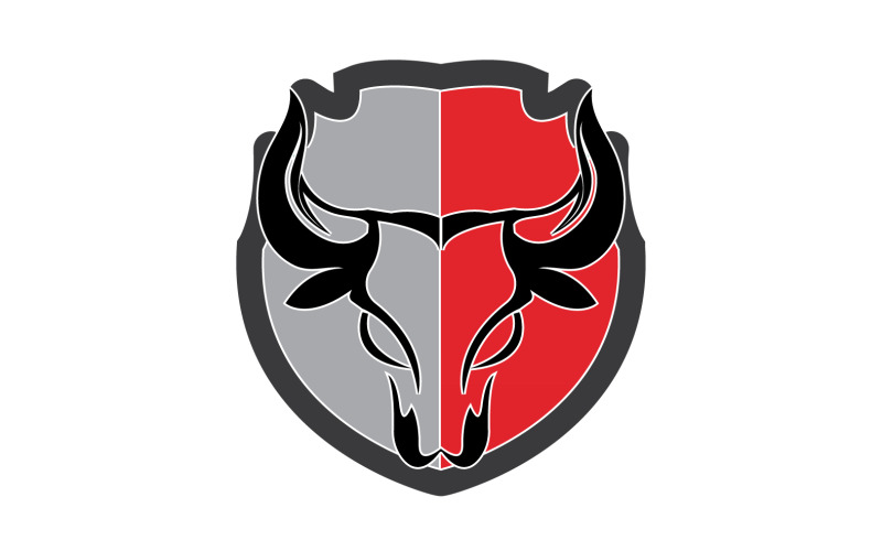Creative Angry Shield Bull Head Logo Design Symbol 15 Logo Template