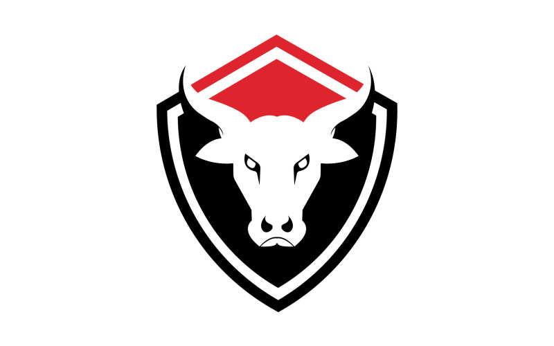Creative Angry Shield Bull Head Logo Design Symbol 18 Logo Template