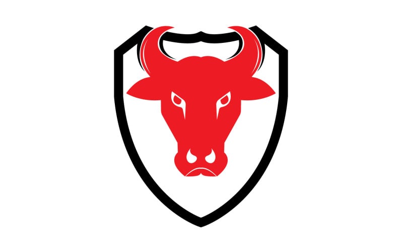 Creative Angry Shield Bull Head Logo Design Symbol 19 Logo Template