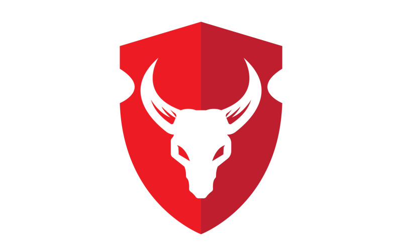 Creative Angry Shield Bull Head Logo Design Symbol 1 Logo Template