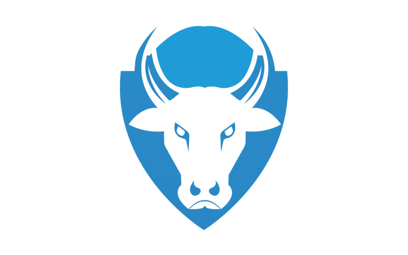Creative Angry Shield Bull Head Logo Design Symbol 20 Logo Template