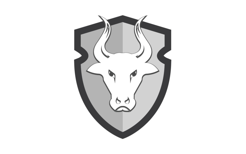 Creative Angry Shield Bull Head Logo Design Symbol 22 Logo Template