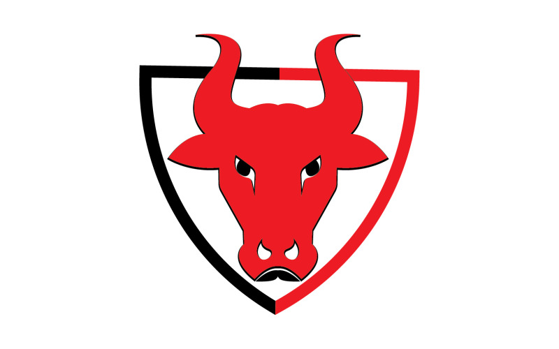Creative Angry Shield Bull Head Logo Design Symbol 23 Logo Template