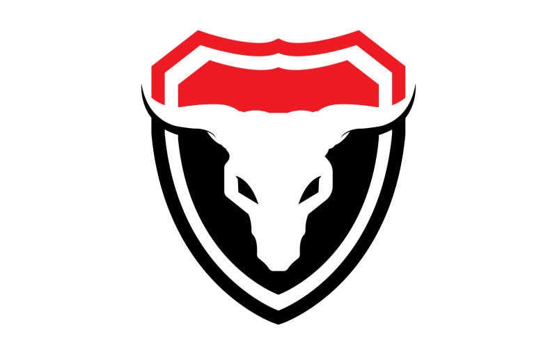 Creative Angry Shield Bull Head Logo Design Symbol 2 Logo Template
