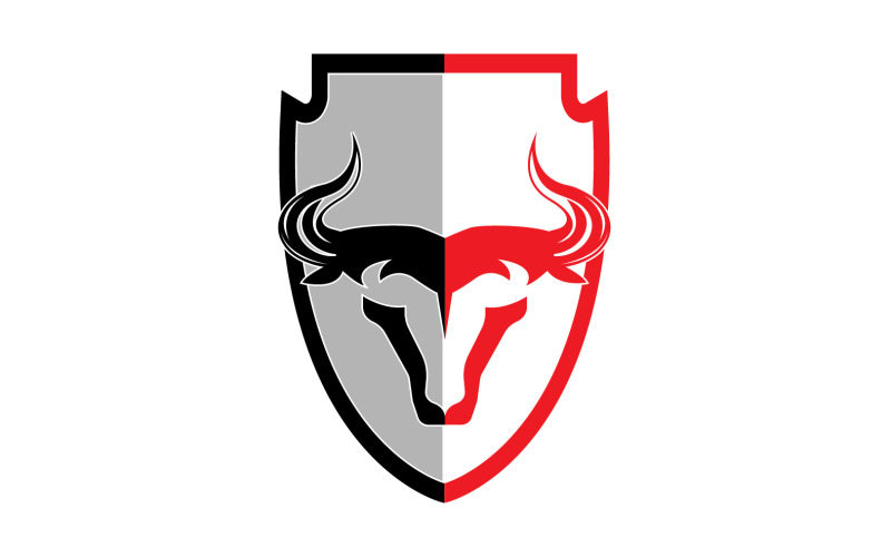 Creative Angry Shield Bull Head Logo Design Symbol 30 Logo Template
