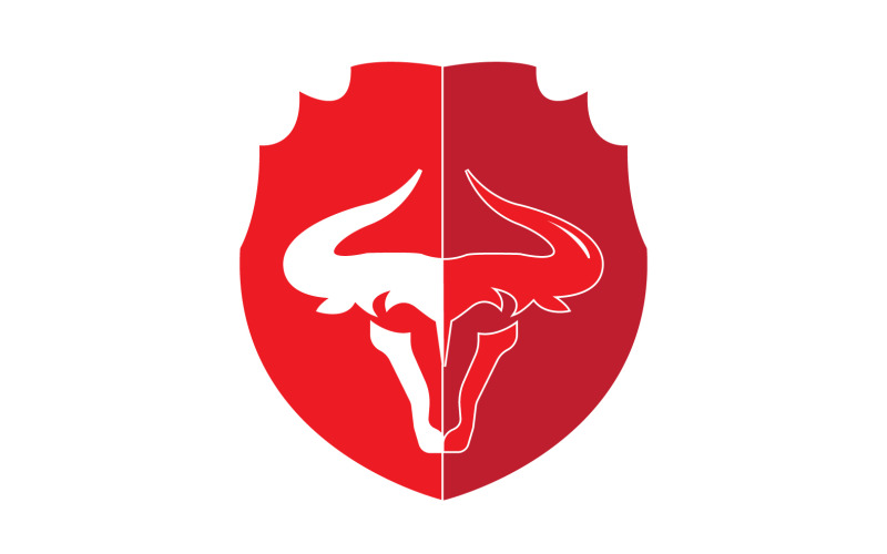 Creative Angry Shield Bull Head Logo Design Symbol 32 Logo Template