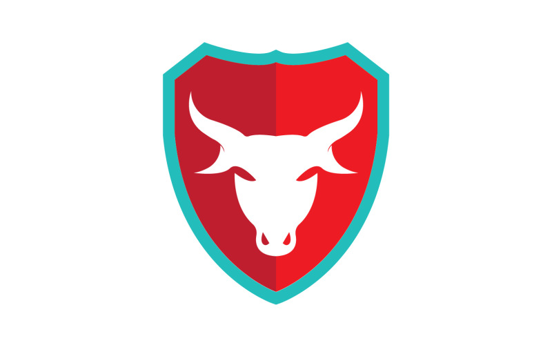Creative Angry Shield Bull Head Logo Design Symbol 33 Logo Template