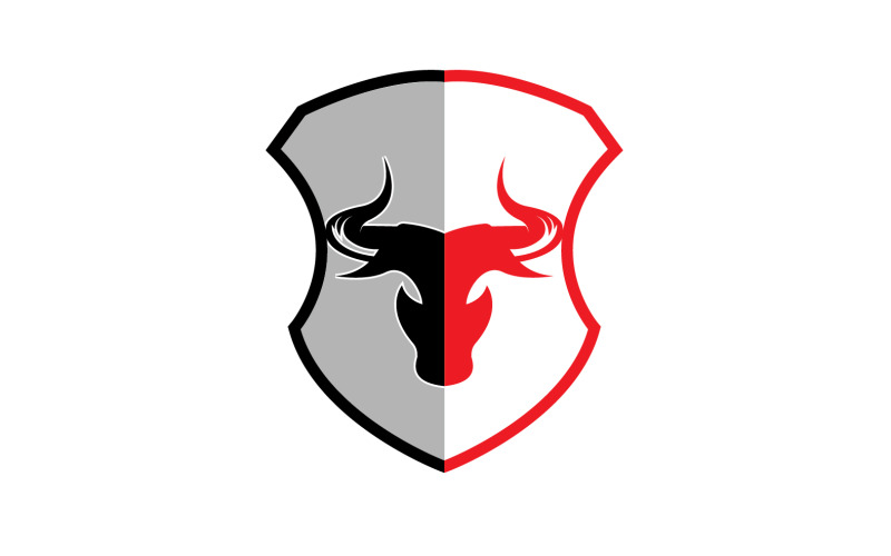 Creative Angry Shield Bull Head Logo Design Symbol 38 Logo Template