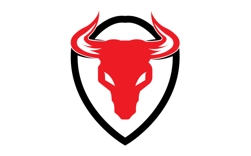 Creative Angry Shield Bull Head Logo Design Symbol 3 Logo Template