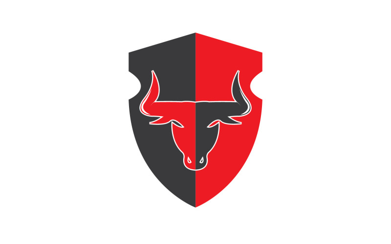 Creative Angry Shield Bull Head Logo Design Symbol 40 Logo Template