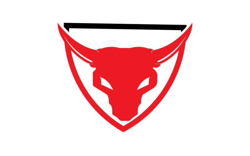 Creative Angry Shield Bull Head Logo Design Symbol 5 Logo Template