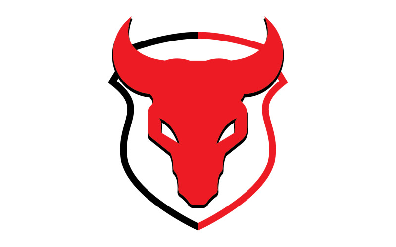 Creative Angry Shield Bull Head Logo Design Symbol 7 Logo Template