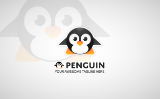 Penguin Modern Minimal Logo Template