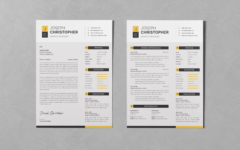 Resume/CV PSD Design Templates Vol 109 Resume Template