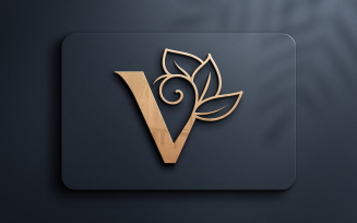 Letter V Monogram Beauty Logo Design