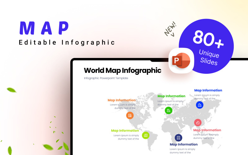 Map Business Infographic Presentation Template PowerPoint Template
