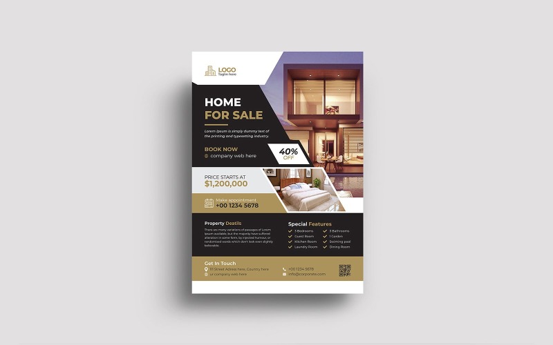 Modern Real Estate House Sale Flyer Template Corporate Identity