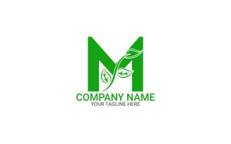 Nature Green Leaf M Letter Logo