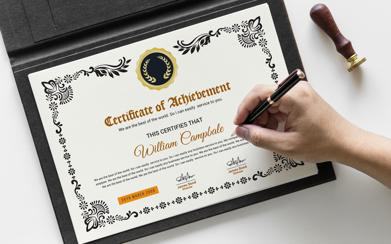Achievement Certificate_Vol_011 Certificate Template