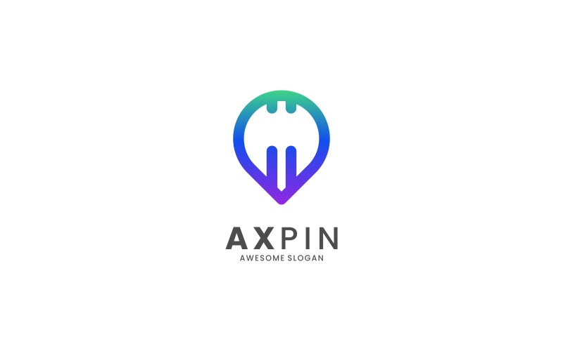 Ax Pin Line Art Logo Style Logo Template