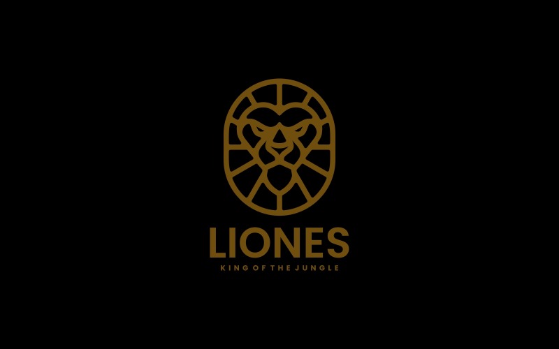 Lion Line Art Logo Style 3 Logo Template