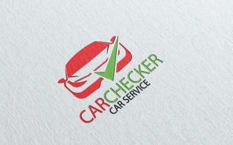 Minimal Checker Car Logo Template