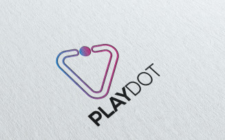 Minimal Studio Dot Play Logo Template