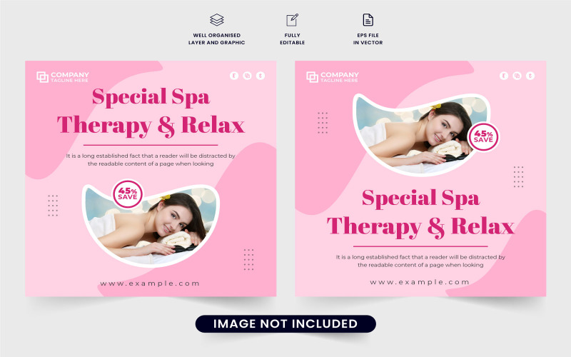 Spa therapy promotion template vector Social Media