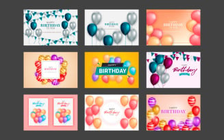 Birthday banner template set. Happy birthday to you text in white space background