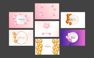 Birthday vector banner template set. Happy birthday to you background design