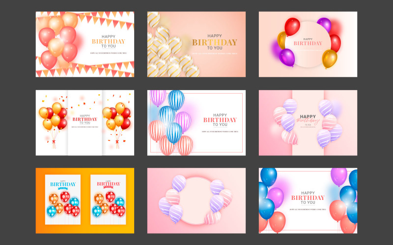 Birthday vector banner template set. Happy birthday to you text in white space background Illustration