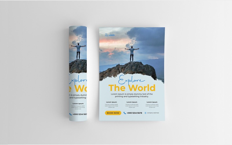 Editable tour travel flyer design template Corporate Identity