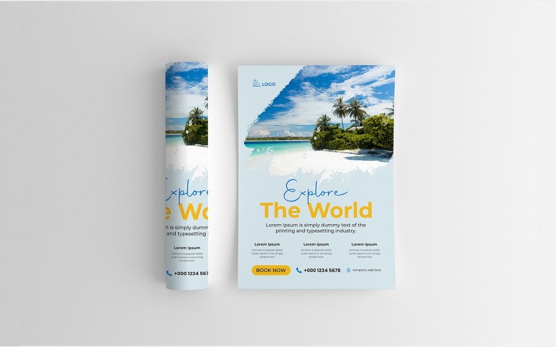 Editable tour travel poster design template Corporate Identity