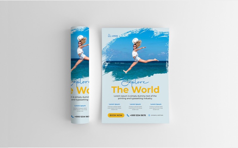 Editable travel poster template Corporate Identity