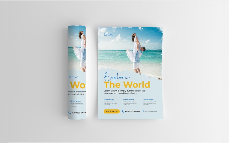 Travel leaflet design template Corporate Identity