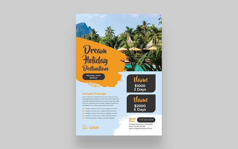 Travel Tour Agency Flyer Poster Design Template Corporate Identity