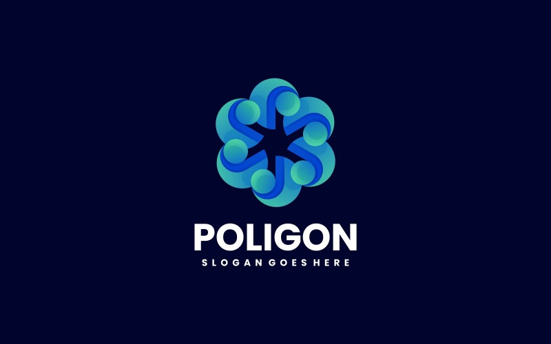 Abstract Polygon Gradient Logo Style Logo Template